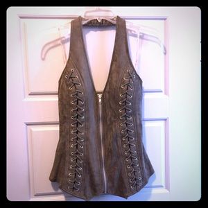 Olive halter top
